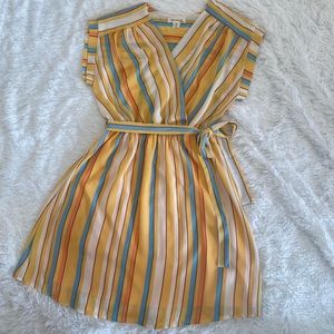 Monteau Los Angeles Striped Short Sleeve Dress